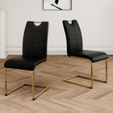 Modern Dining Chairs with Faux Leather Padded Seat Dining Living Room Chairs Upholstered Chair with W210127291