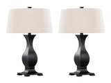29" Contemporary Polyresin Table Lamp in Oil Rubbed Bronze Polyresin with Oat Linen Shade from B202P224052