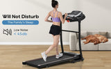 ZUN NEW Home Folding Treadmill with Pulse Sensor, 2.5 HP Quiet Brushless Motor , 7.5 MPH, 300LBS Weight N728P182196B