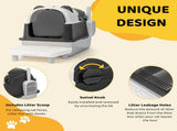 Stainless Steel Cat Litter Box with Panda Design, Extra Large Litter Box with Lid for Big Cats, 56119504