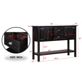 48'' Solid Wood Sideboard Console Table with 2 Drawers and Cabinets and Bottom Shelf, Retro Style W1202P263636