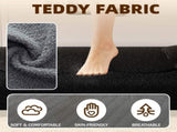 Modern Floor Sofa with 2 Pillows,Convertible Teddy Fabric Foam-Filled Sleeper Sofa Bed,15" Twin Size 50809043