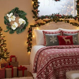 22" Christmas Wreath Creamy White Magnolia Elegant Holiday Door Decor, Indoor Outdoor Pinecone 52359282