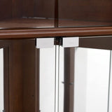 Corner Curio Dispaly Cabinet with Lights, Adjustable Tempered Glass Shelves, Mirrored W1693P171668