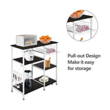 ZUN 35.5" Kitchen Baker's Rack Utility Storage Shelf Microwave Stand 3-Tier 3-Tier Table For Spice Rack 41555443