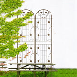 2 Pack Metal Garden Trellis 86.7" x 19.7" Rustproof Trellis for Climbing Plants Outdoor Flower W1586P244400