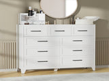 9-Drawer Tall Dresser, White Metal Storage Cabinet with Smooth Gliding Drawers, Space-Saving Chest T2398P498868