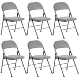 6pcs Elegant Foldable Iron & PVC Chairs for Convention & Exhibition Gray 14327127