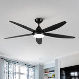 ZUN 56 In Intergrated LED Ceiling Fan Lighting with Black ABS Blade W136760568