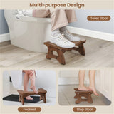 Teak Wood Toilet Stool with Non-slip Foot Pads 45048454