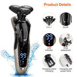 5 In 1 Electric Razor Shaver Rechargeable Cordless Head Beard Trimmer Shaver Kit IPX6 Waterproof Dry 49199989