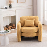 Round Corner Modern Dining Chair - Stylish Single Seat for Modern Spaces Yellow W3206P298324