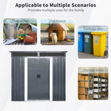 6ft x 5ft Outdoor Metal Storage Shed with Window and Transparent plate for Garden, Lawn 05828661
