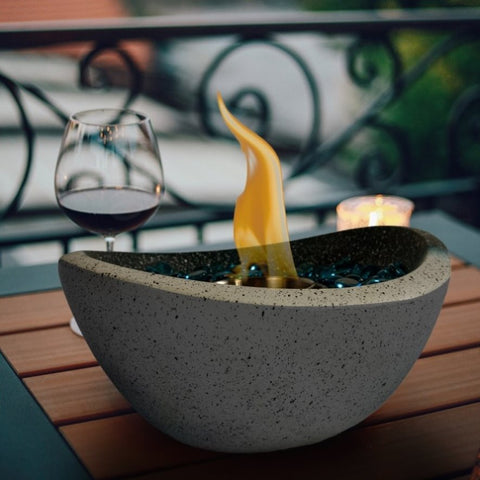 ZUN Tabletop Fire Pit with Mixed Color, Outdoor & Indoor Fire Pit, Portable Concrete Fire Pit, Personal 56702288