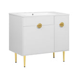 36" Bathroom Vanity with Resin Basin Sink, Modern Bathroom Sink Cabinet, Storage Cabinet with N710P265934K