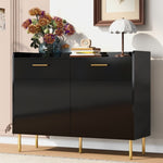 ZUN U_Style Wooden Storage Cabinet with Drawers, Steel Pipe Table Legs, Suitable for Hallway, Study, WF321489AAB