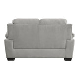 Plush Seating Comfortable Loveseat 1pc Gray Textured Fabric Channel Tufting Solid Wood Frame Modern B011P214024