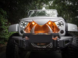 Halloween Front Grille Grid Grill for 2007-2017 Jeep Wrangler Rubicon Sahara Sport JK/JKU, Matte W2801P230186