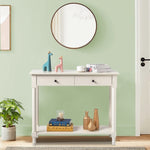 ZUN 2-Tier Console Table with 2 Drawers, Console Tables for, Sofa Table with Storage Shelves, 12371188