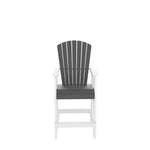 ZUN HDPE Bar Chair, Outdoor Tall Adirondack Chairs Set of 2, Patio Bar Stool Chair with High Back White W120942275