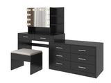Large Makeup Vanity with Lights, Vanity Table with Charging Station, Vanity Desk with Mirror and 10 53245964