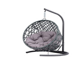 Cat Swing Bed with Stand & Cushion, Cat Egg Chair with Rattan Wicker Appearance, Indoor Hanging 70942259