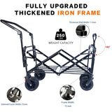 Foldable Wagon with Removable Canopy & Cooler Bag - Heavy Duty Collapsible Wagon Utility Cart with 31283687