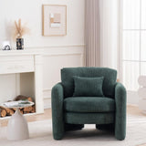 Round Corner Modern Dining Chair - Stylish Single Seat for Modern Spaces Green W3206P298326