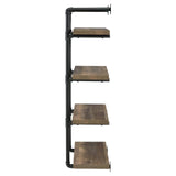 Black and Rustic Oak 4-tier Wall Shelf B062P145690