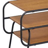 ZUN Oak and Black 2-shelf Accent Table B062P186488