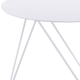 ZUN White Geometric Metal Base Accent Table B062P186454