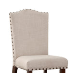 ZUN Classic Cream Upholstered Cushion Chairs Set of 2pc Counter Height Dining Chair Nailheads Solid wood B011P148642