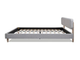 Diego Low Upholstered Platform Bed, King, Light Grey Polyester B2719P238662