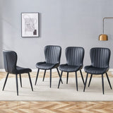 ZUN The Black Minimalist Ergonomic Dining Chair Comes In A Pack of 4, With A Comfortable Design Of W1151P277172