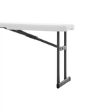 6' Centerfold Bench, Steel Frame, Indoor Outdoor, Includes Carry Handle, White 07256996