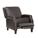 Push Back Reclining Chair Dark Brown Self-Reclining Motion Chair 1pc Cushion Seat Solid Wood Frame B011128300