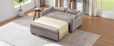 55.9" Convertible Sofa Bed Loveseat Sofa with Three USB Ports, Two Side Pockets, Two Cup Holders and WF322620AAR