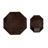 31.5 "Octagonal Black Walnut Rubber wood Set of Two Coffee Table, Coffee Table, Living Room W757P203140