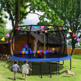 12FT Kids Trampoline with Safety Enclosure Net & Ladder, and flag parts, Outdoor W1163P234177