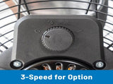 20" 3-Speed High Velocity Tiltable Black Steel Floor Fan 99160928