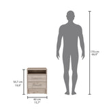 Eter Nightstand , End Table, Side Table Superior Top, Two Drawers -Light Gray B07091862