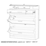 ZUN Slim Entryway Organizer with 2 Flip Drawers, Tempered Glass Top Shoe Storage 27287551