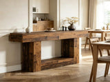 63" Farmhouse Wooden Console Table, 2-Tier Sofa Table for Entryway 53930617