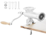 Manual Meat Grinder 8 Cast Iron Table Clamp 5mm/8mm Plates 3 Sausage Tubes for Beef Pork Fish 05342489