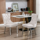 ZUN Modern, High-end Tufted Solid Wood Contemporary Velvet Upholstered Dining Chair with Chrome 22833717