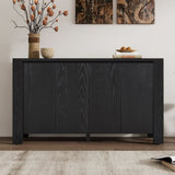 TREXM Retro 4-door Sideboard with Distressed Finish Adjustable Shelves for Dining Room, Kitchen, N715P204444B