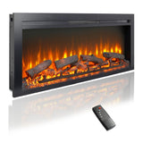 ZUN 44 inch wall recessed electric fireplace with remote and Imitation Flame , LED light heater W1769P171420