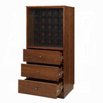 ZUN Walnut Wine Cabinet with 3 Drawer B062P209332