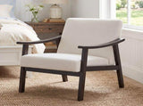 Medieval-inspired modern armchair with high back upholstered chair, solid wood legs, W2989P506961