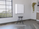 Wall Foldable Table with Multiple Shelves, White B097133224